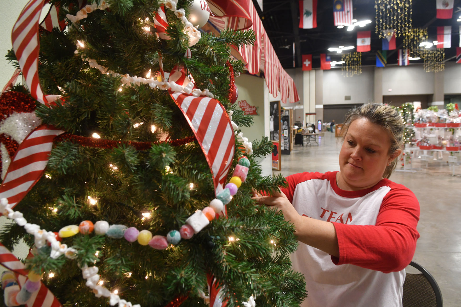 Festival of Trees setting up at the RiverCenter